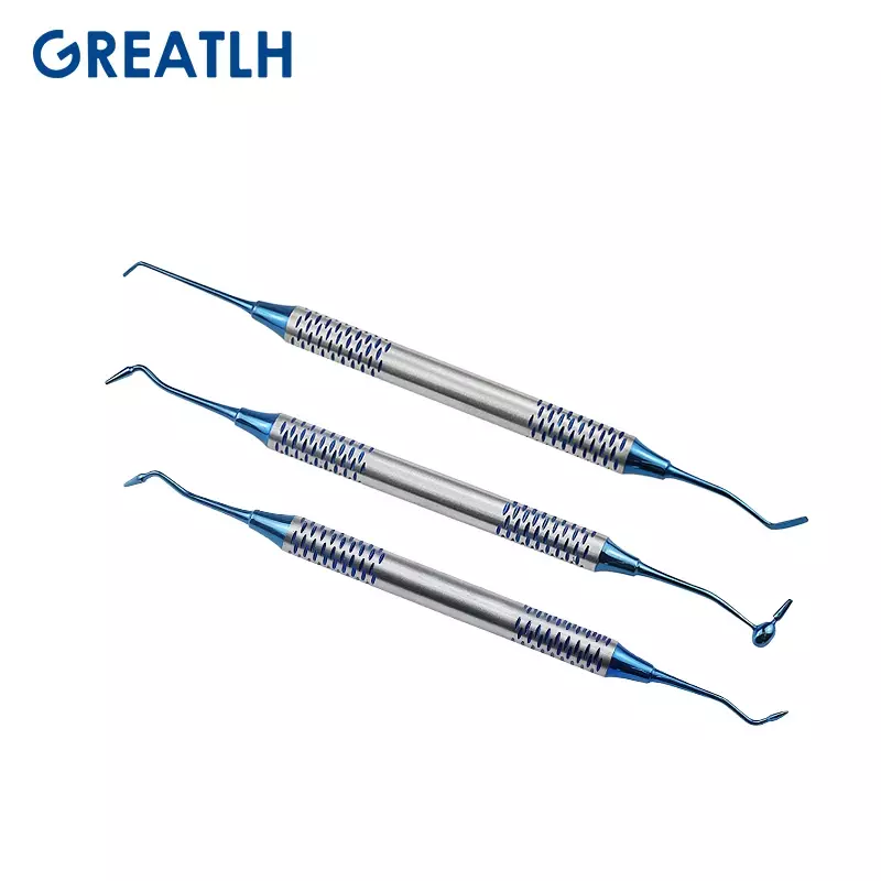 Greatlh-複合樹脂充填スパチュラセット、厚手のハンドル、二頭の回復、歯科医アクセサリー、6個