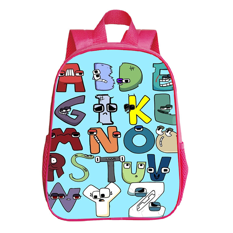 Рюкзак с принтом алфавита для девочек, милый розовый школьный ранец с рисунком алфавита для детей дошкольного возраста