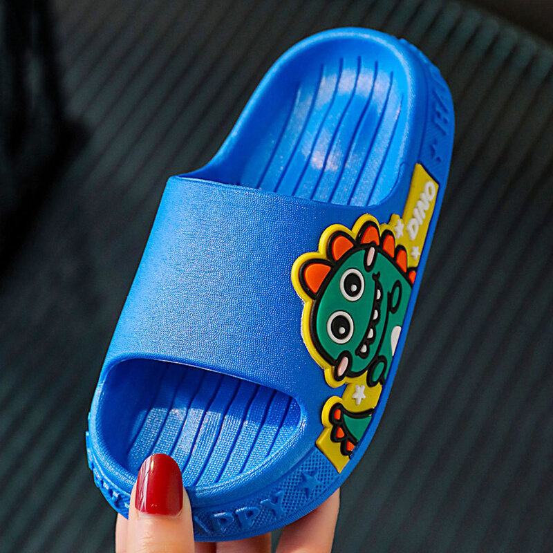 Children Slippers 2 To 12 Years Boys Cartoon Dinosaur Summer Shoes Infantil Girls Slippers Bathroom Non-slip Kids Slides