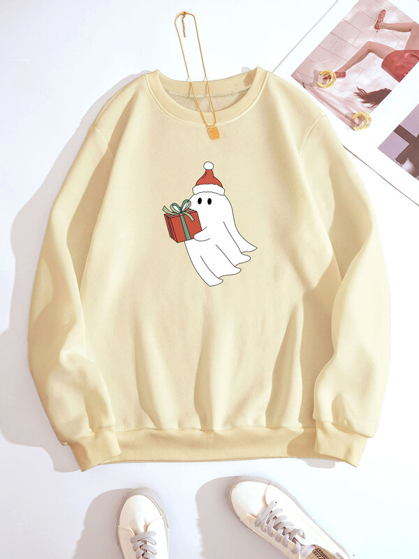 Spook Kerstcadeau Sweatshirt Mode Harajuku Streetstyle Vrouwen Fleece Sweatshirt