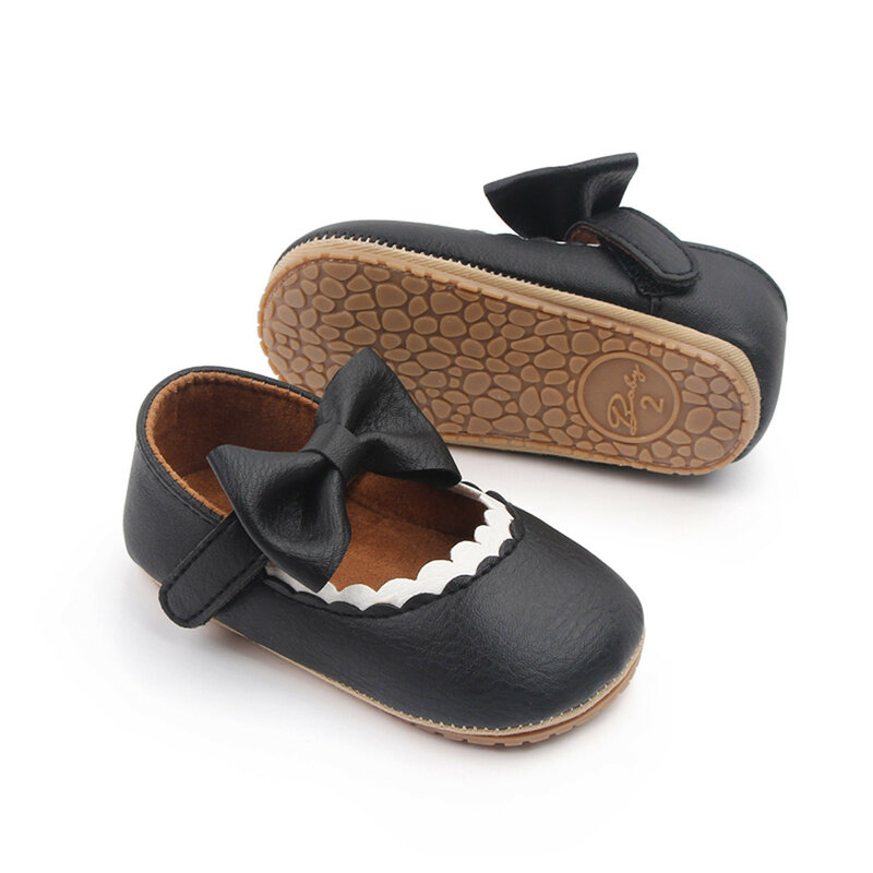Chaussures à rayures en cuir Pu pour nouveau-né, semelle en caoutchouc, antidérapantes, pour les premiers pas, 2022