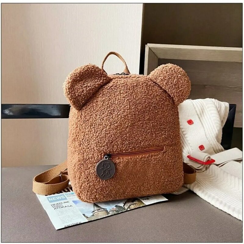 Mini urso Plush Schoolbags para crianças, design dos desenhos animados, bolsa de livro, mochilas, urso sacos de ombro, crianças mochila bonito