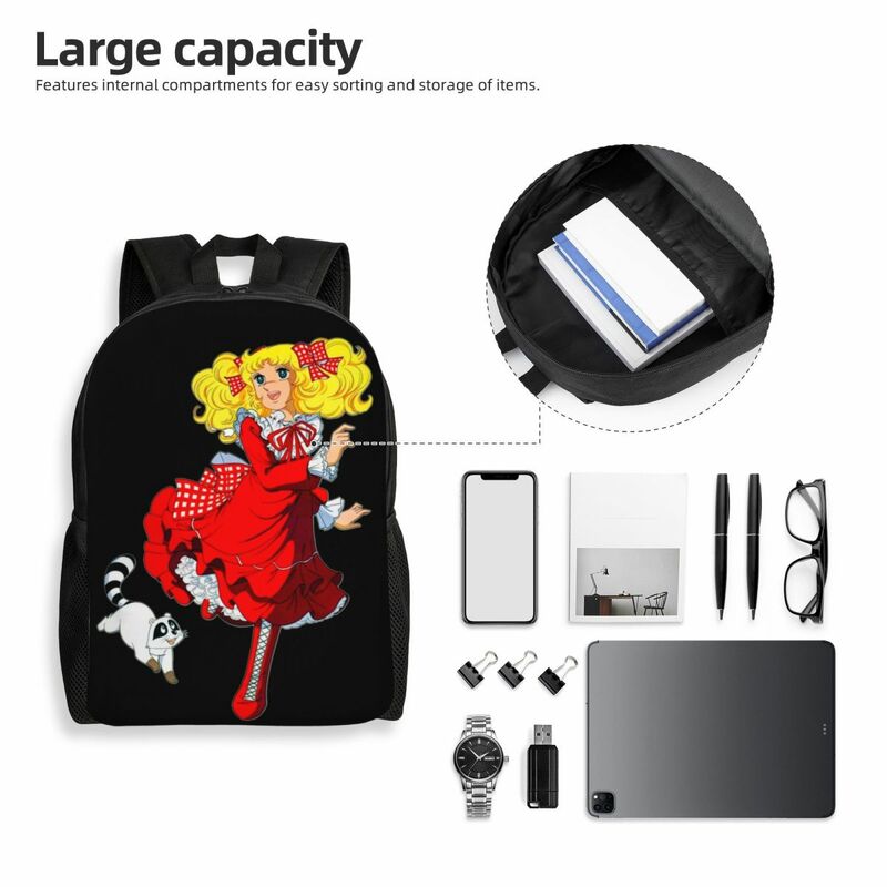 3D Print Anime Candy Candy Backpacks for Boys Girls Japan Cartoon Manga School College Travel Bags  Bookbag Fits 15 Inch Laptop
