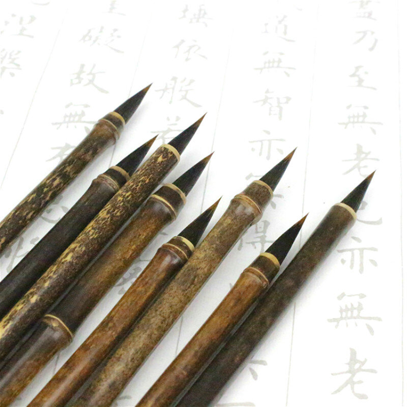 Pincel de caligrafía China de pelo de conejo púrpura, pincel pequeño de escritura Regular, pincel de escritura, pinceles chinos