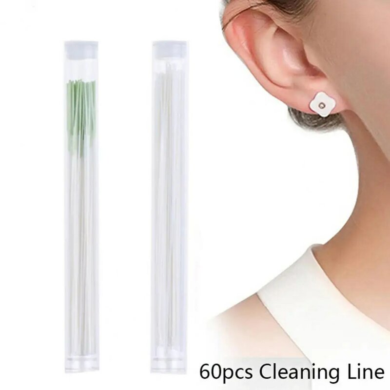 60Pcs/Set Earring Hole Floss Disposable Anti-clog Colorful Dirt Removal Piercing Aftercare Men Women Ear Hole Cleaning Line