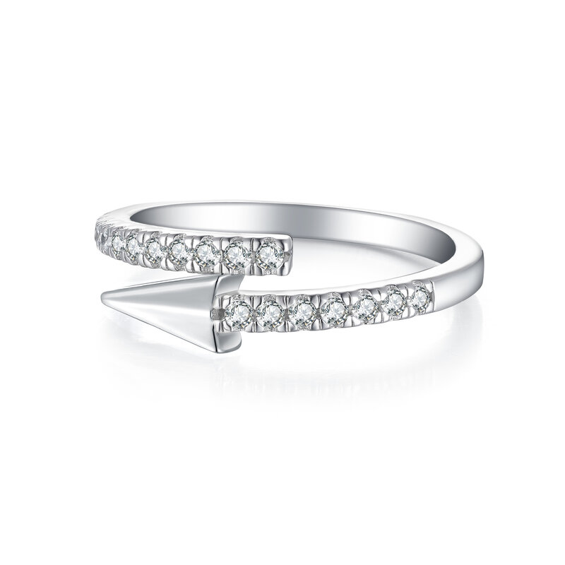 XUYUANFEN2024 anillo abierto de flecha de plata de ley S925 para mujer, diseño único y versátil