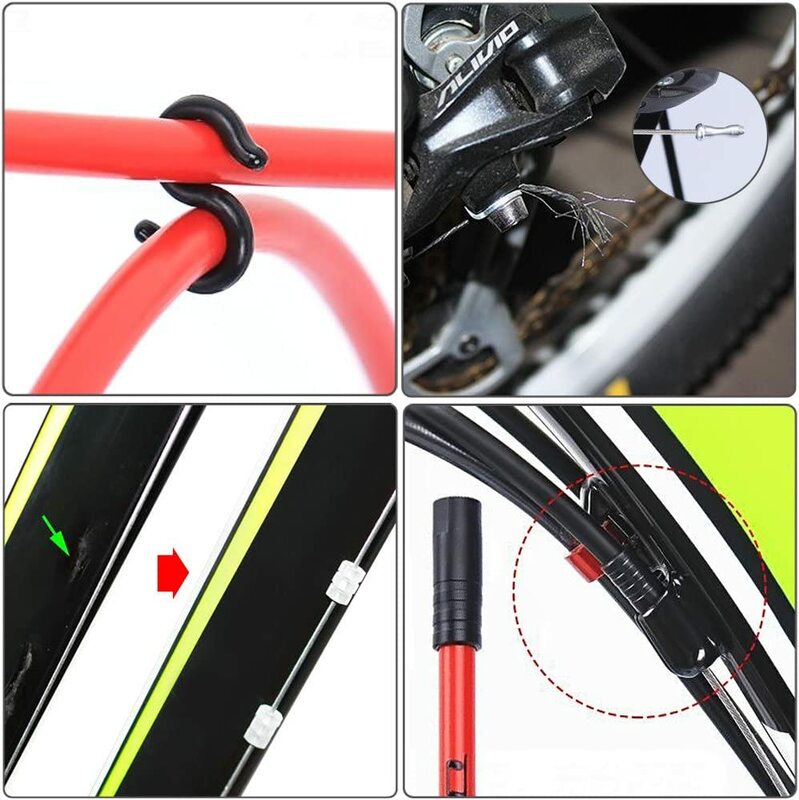 Kit universel de câble de frein et de boîtier pour VTT, levier de dérailleur et de manette de vitesse avec capuchon de câble de vélo, 1 jeu
