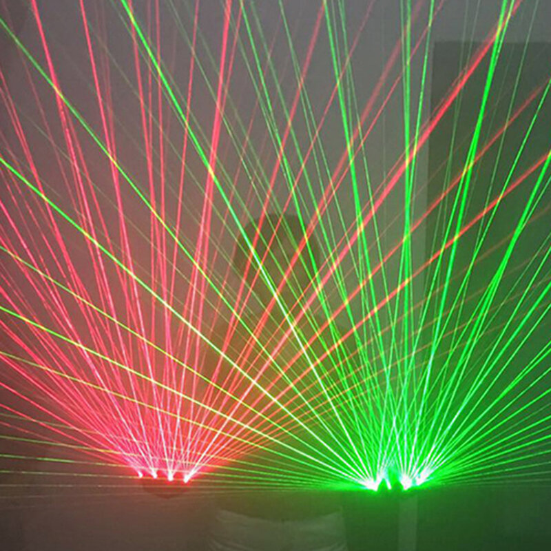Лазерные перчатки, перезаряжаемая Лазерная лампа, для сцены, для танцев, для диджея, яркие светящиеся перчатки, зеленый, красный лазер
