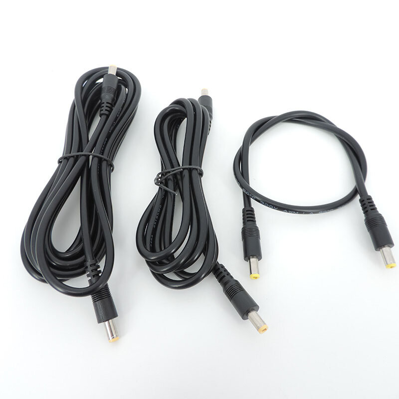 Z męskiego na męskie prądu stałego siła żeńska kabel przedłużenie złącza 18awg przewód Adapter 19v 24v do kamery paskowej 5,5x2,5mm 0.5/3/1.5m h