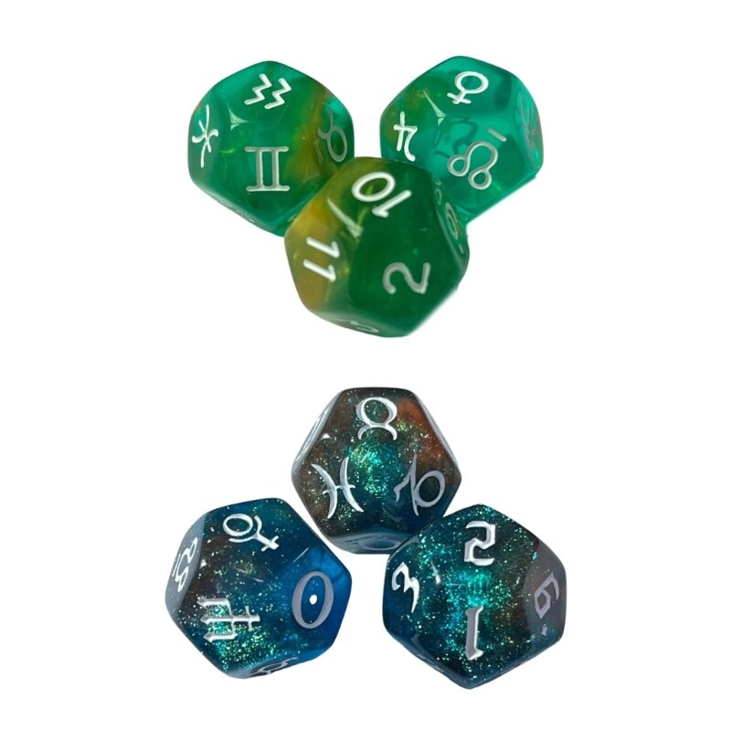 B36F 3 Pcs Astrological Dice-12-Sided Astrology Dice-Constellation Dice-Party Favor