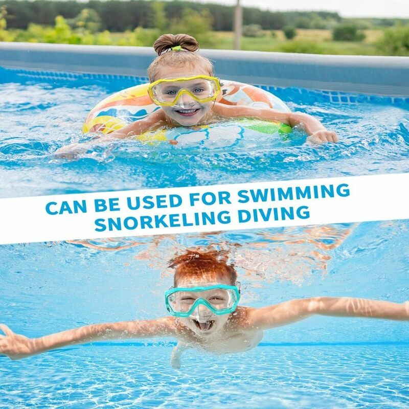 Lunettes de natation avec sangle en PVC pour enfants, anti-buée, anti-fuite, verre PC, masque de plongée pour jeunes