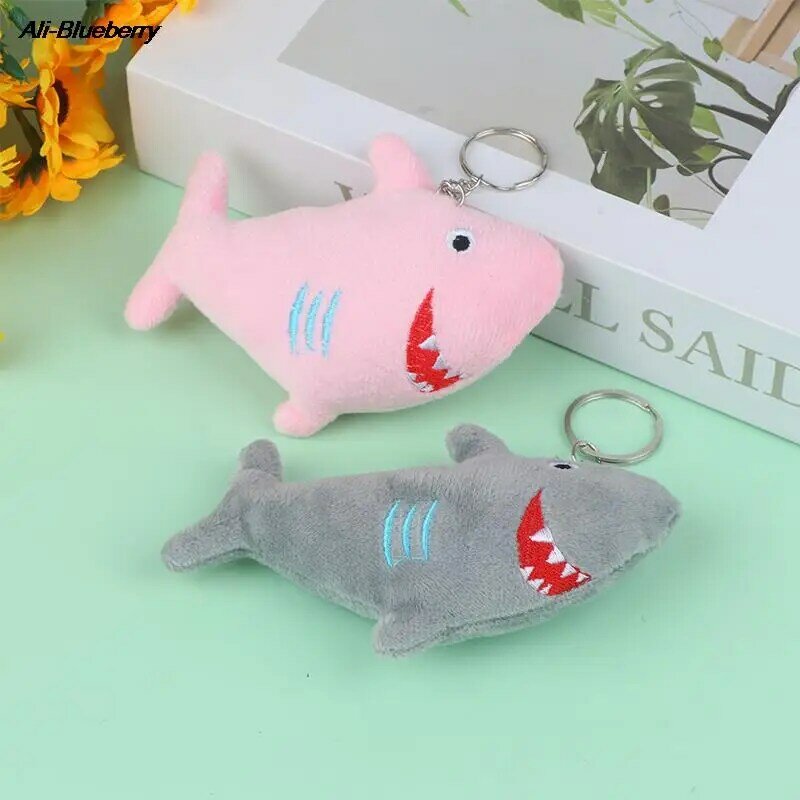 11cm tubarão pingente brinquedos de pelúcia recheado oceano animais tubarão bonecas bonito dos desenhos animados chaveiro pingente saco decoração presente do miúdo