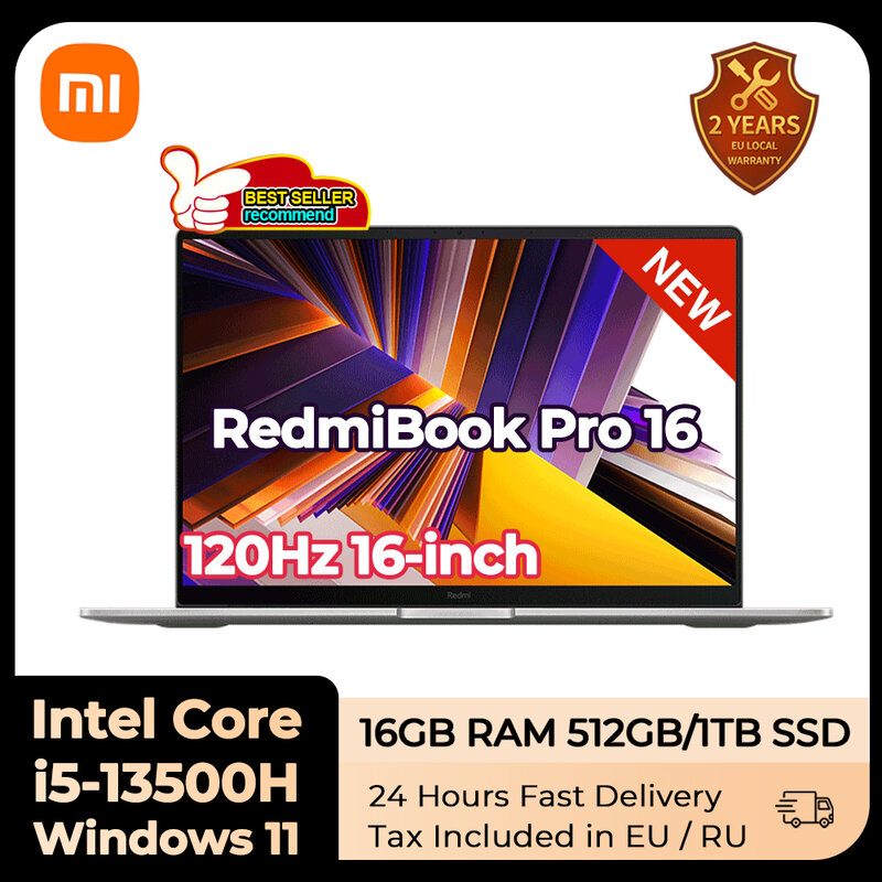 Xiaomi-ordenador portátil RedmiBook 16, 2024 13, intel i5-13500H Xe Graphics, 16GB, DDR5, 512GB/1T SSD, 16 pulgadas, 120Hz, pantalla IPS
