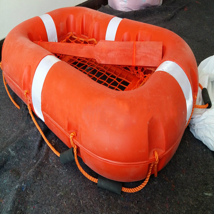 Boya salvavidas de espuma para 8 personas, balsa salvavidas de FRP envuelta externamente, Control de inundación y rescate