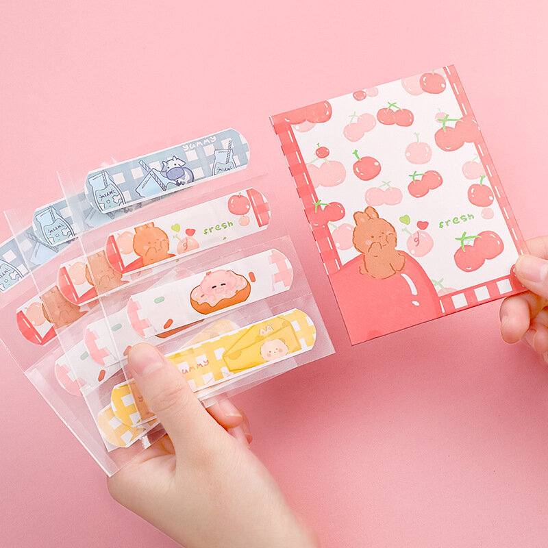 12pcs/pack Waterproof Cartoon Band Aid Strawberry Pattern Adhesive Bandage for Kids Medical Woundplast Wound Dressing Sticker