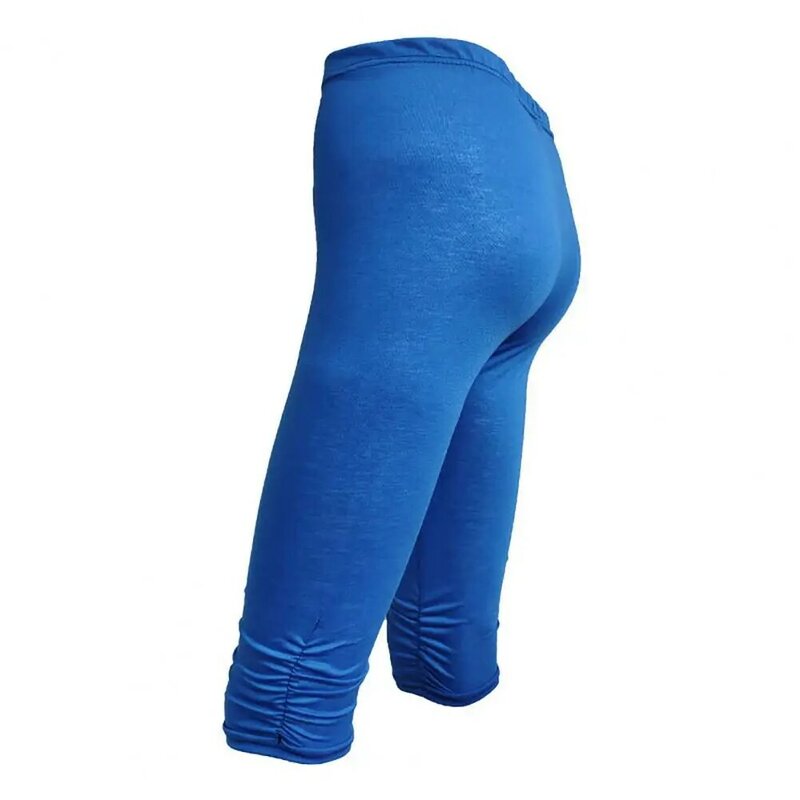 2024 New Women's Large Size Summer Slim Waist Candy Color Stretch Leggings Capris Trousers Yoga Pencil Pants Crops For Female