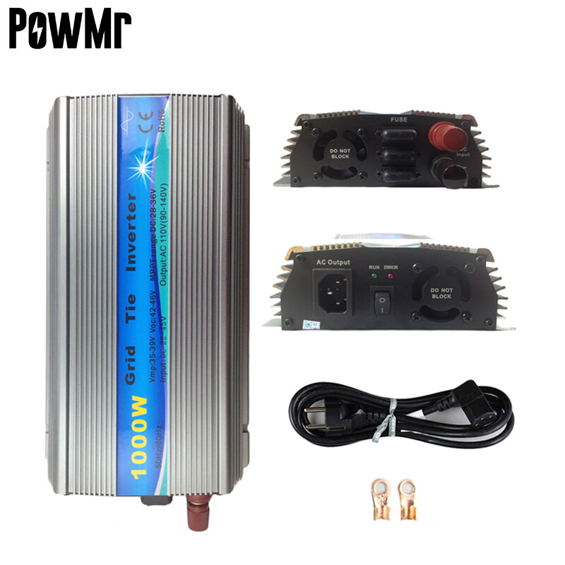Powmr-グリッドタイインバーター、1000w、10.5-28vdc、110vまたは220v ac出力、マイクロソーラーインバーター、GTI-1000W、在庫あり