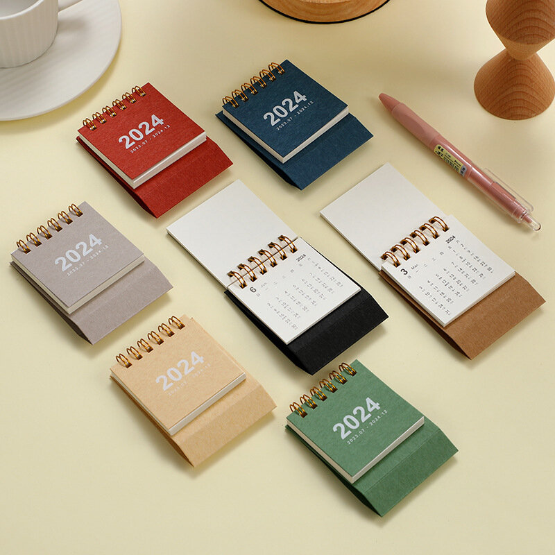 Mini 2024 Desk Calendar Simple 2024 Coil Calendar Book Monthly Planner Daily To Do List Appointment Notes Home Office Supplies