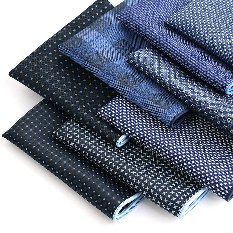 Mouchoir de poche en microcarence pour hommes, mouchoir Hanky fait main, design de marque de luxe, bleu marine, mode, jacquard