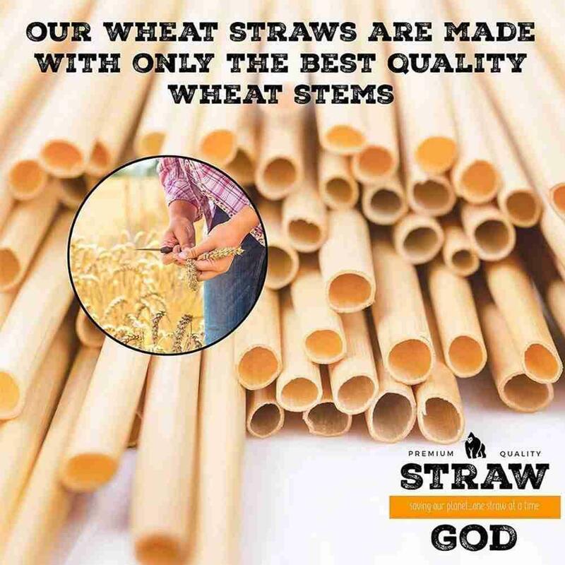 100pcs 20cm Disposable Wheat Straw Eco-friendly Natural Bar Straws Drinking Environmentally Wheat Portable Straws Accessory N2w1
