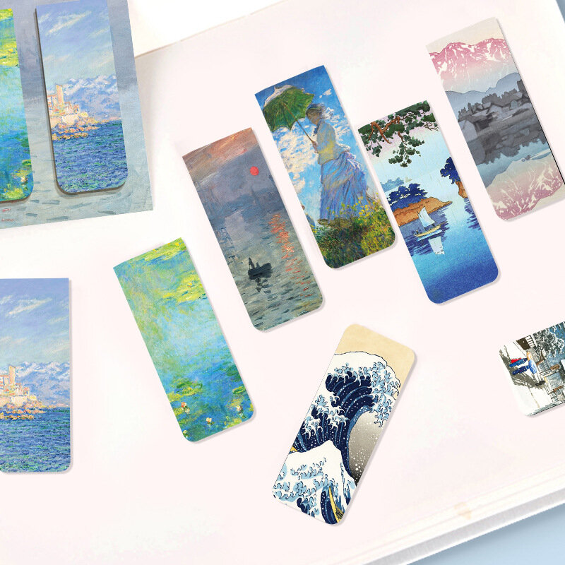 Marcapáginas magnético de pinturas de fama mundial, marcapáginas Retro de Van Gogh, libro de lectura de cielo estrellado, material de papelería, material escolar y de oficina, 4 piezas