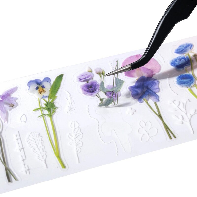 귀여운 사랑스러운 장식 PET 테이프, 꽃 뜻을 수집 시리즈, 6PCs/로트