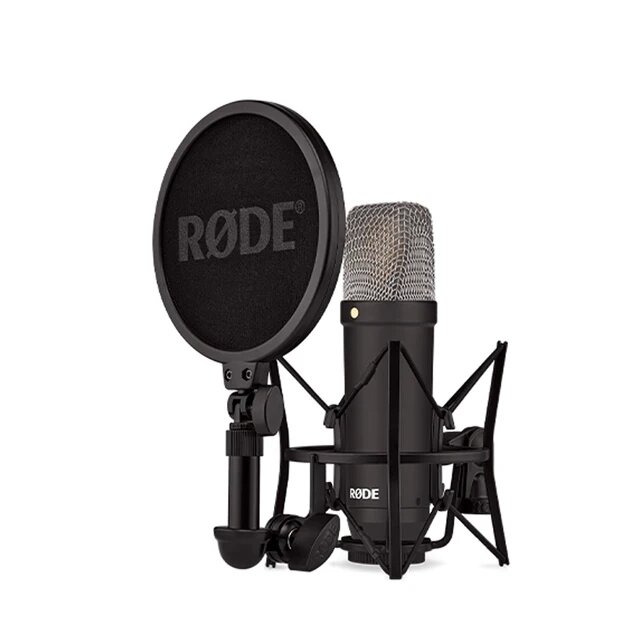 Конденсаторный микрофон RODE NT1 с большой диафрагмой и амортизирующим креплением, для записи вокала, потокового и подкастинга