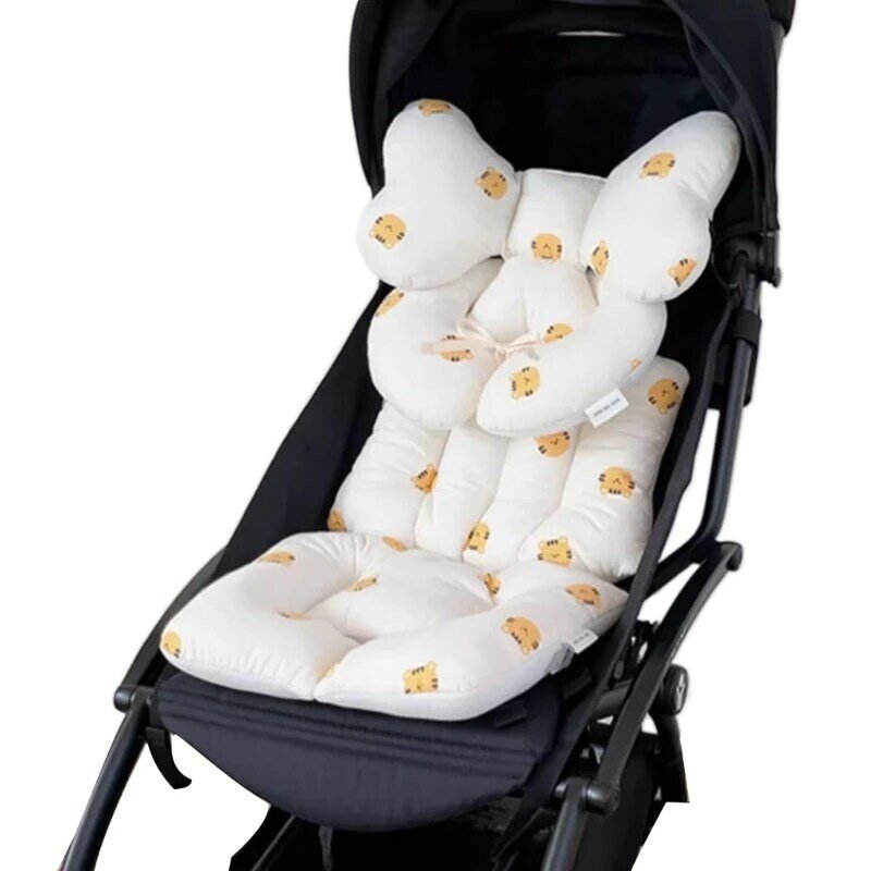 Cojín para cochecito bebé, cojín acolchado para asiento tela con juego soporte Nech para bebés H37A