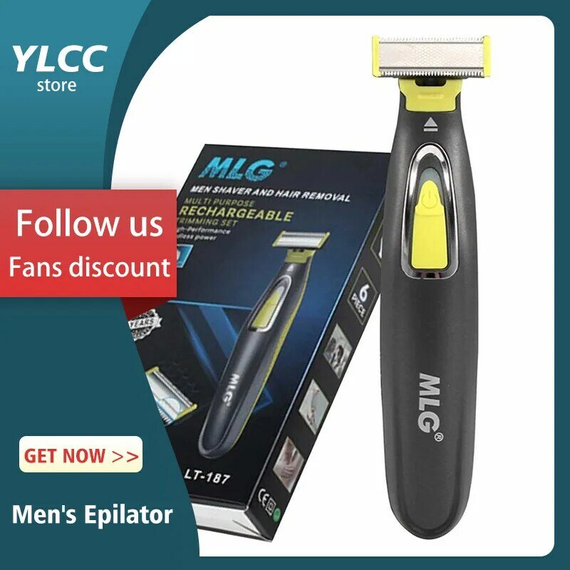 Barbeador elétrico sem fio para homens, aparador de barba profissional, barbeador recarregável USB, máquina de barbear para rosto e cabelos masculinos
