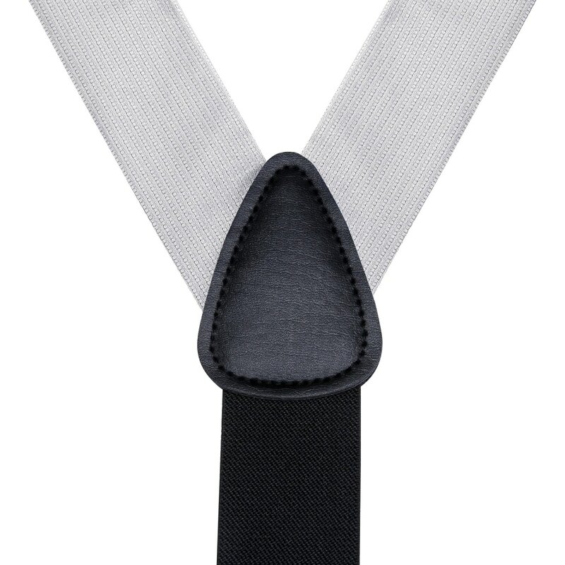 Hi-Tie สีทึบ silve ผ้าไหมสีเทาสายรัดหูกระต่ายผ้าเช็ดหน้ากระดุมข้อมือปรับได้สำหรับงานแต่งงานชายธุรกิจขายส่ง