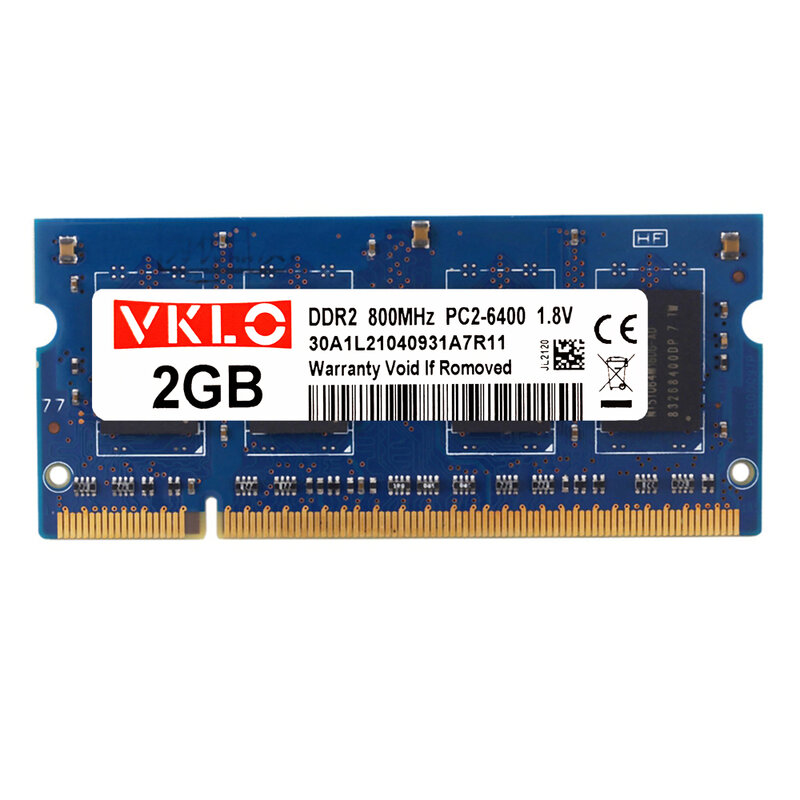 ラップトップ用の青いデスクトップメモリカード,Pc2-6400s ddr2 800mhz 204pin 1.8v,ラップトップ用,20gb (2gb x 10),卸売価格