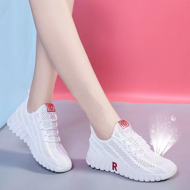 Zapatillas de tenis de malla transpirable para mujer, calzado deportivo ligero para gimnasio, caminar, correr, verano, 2023