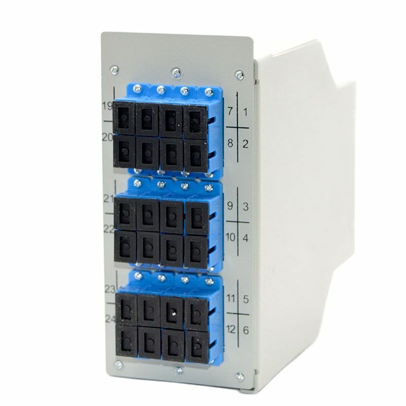 Caja de terminales de fibra óptica montada en riel de 12 puertos, compatible con acoplador SC/APC, 24/48 núcleos, venta especial, gran oferta