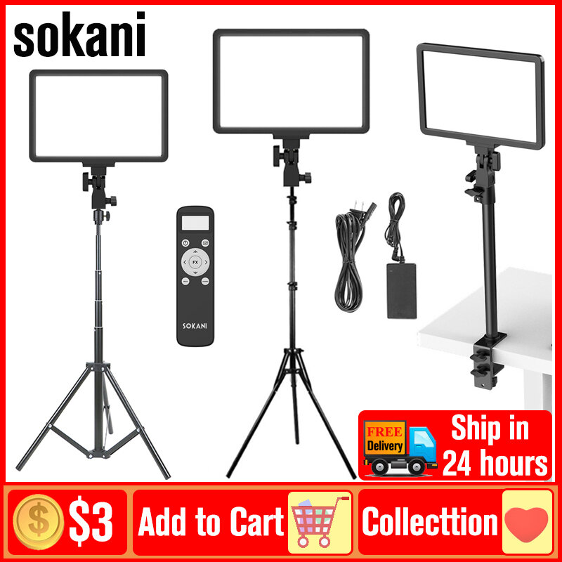 Sokani P25 Dimmable LED Video Light Panel Fill Lamp Photography Lighting For Live Stream Photo Studio Video E-sports Meetings