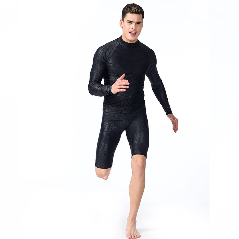 SBART setelan menyelam pria, pakaian renang lengan panjang pelindung ruam cepat kering Snorkeling berselancar Anti UV