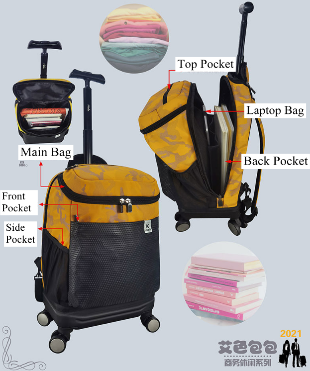 18 zoll Reise Trolley Rucksack Scool Rädern rucksack für jugendliche Schule Rollen Rucksack Tasche Reise Gepäck Taschen mit rädern