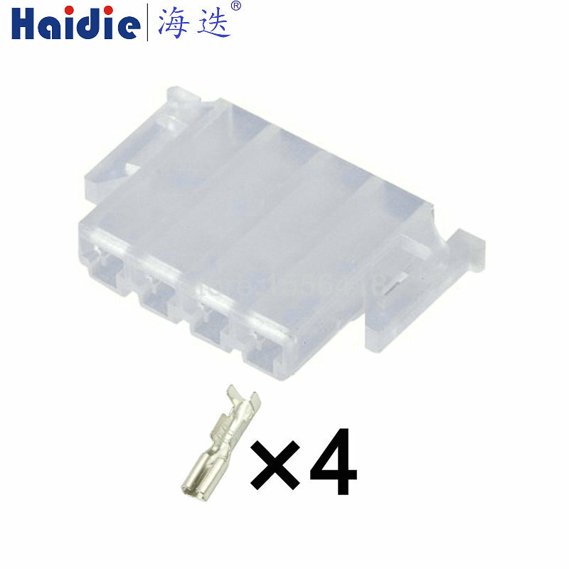 자동 플라스틱 하우징 플러그 와이어링 하네스 커넥터, 1-20 세트, 4 핀