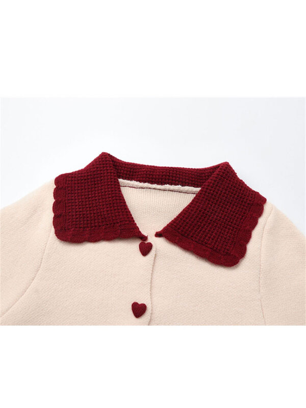 Women's Cashmere Sweater Loose Casual Turn-down Collar Single Breasted Knitted Pullovers Female Elegant Soft Sweet Retro Jumper