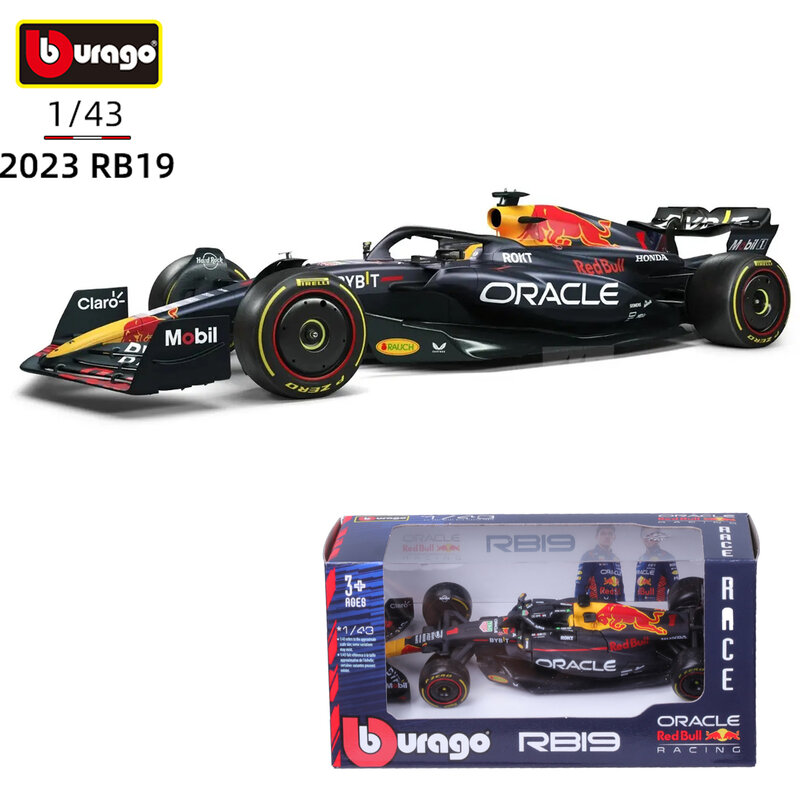 طراز سيارة من سبيكة Bburago-Red Bull F1 ، لعبة سباق الفورمولا ، هدايا المجموعة ، Verstappen ، RB19 ، 1:43 ، 2023
