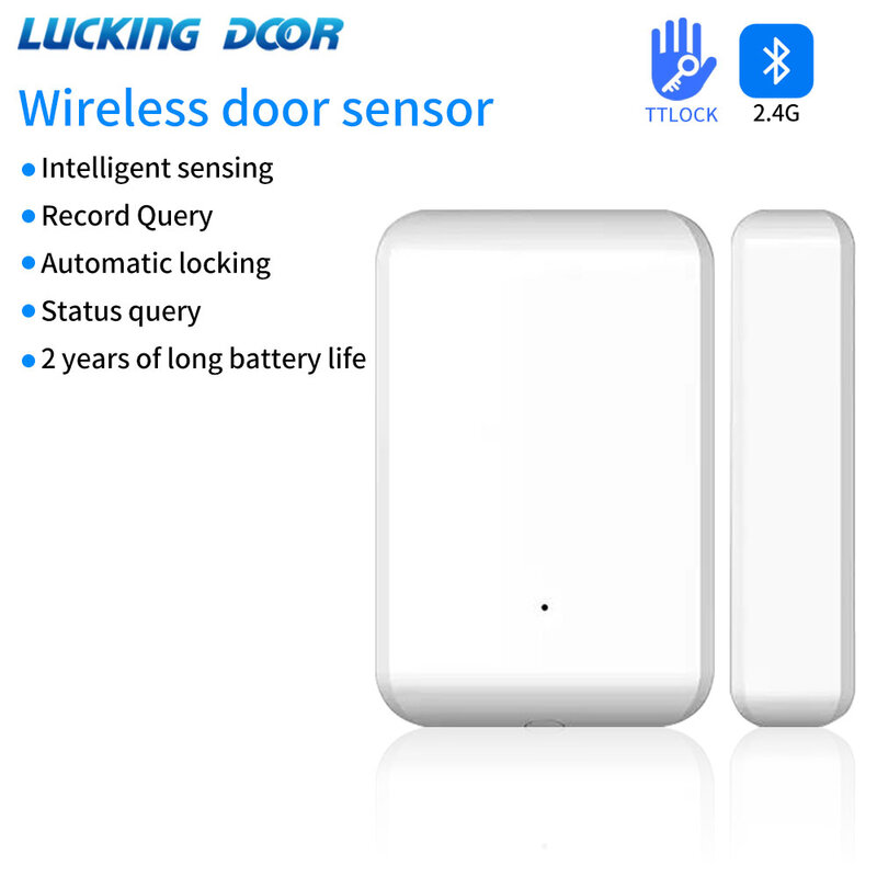 Sensor de puerta inalámbrico TTLOCK de 2,4 GHz, detección de contacto de puerta, ventanas, estado de cierre abierto DS2, funciona con todas las cerraduras inteligentes G2, App TTLOCK