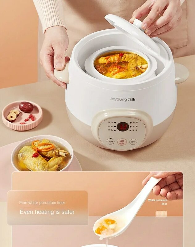 220V Joyoung Electric Stewpot with Ceramic Inner Pot for Cooking Porridge, Bird's Nest and Baby Food,