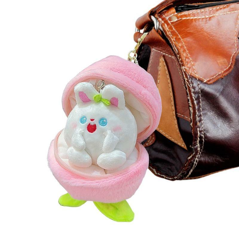 LLavero de felpa con forma de Animal en fruta para mujer y niña, accesorio colgante de bolso, bonito abalorio de monedero para niños y adultos