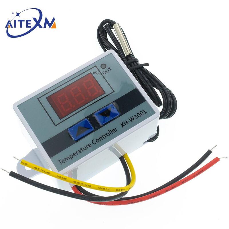 XH-W3001 10a 12v 24v 110v 220v ac digital led controlador de temperatura para incubadora refrigeração interruptor aquecimento termostato sensor ntc