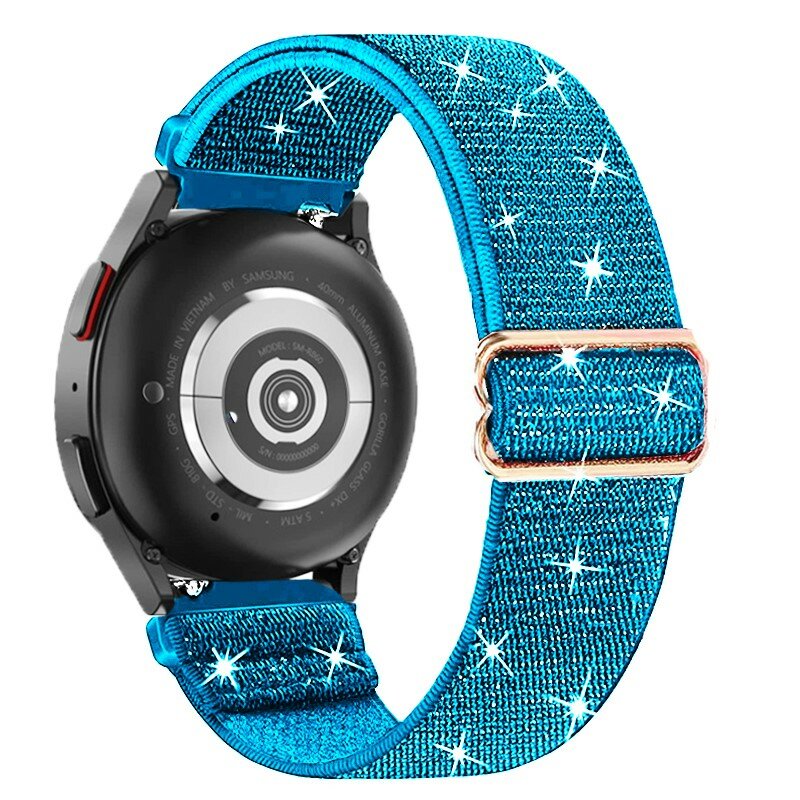 Браслет блестящий для Samsung Galaxy Watch 4-5 pro-3-4 classic-Active 2, эластичный браслет для huawei watch gt 2 3 gt2 ремешок для часов 20 мм 22 мм