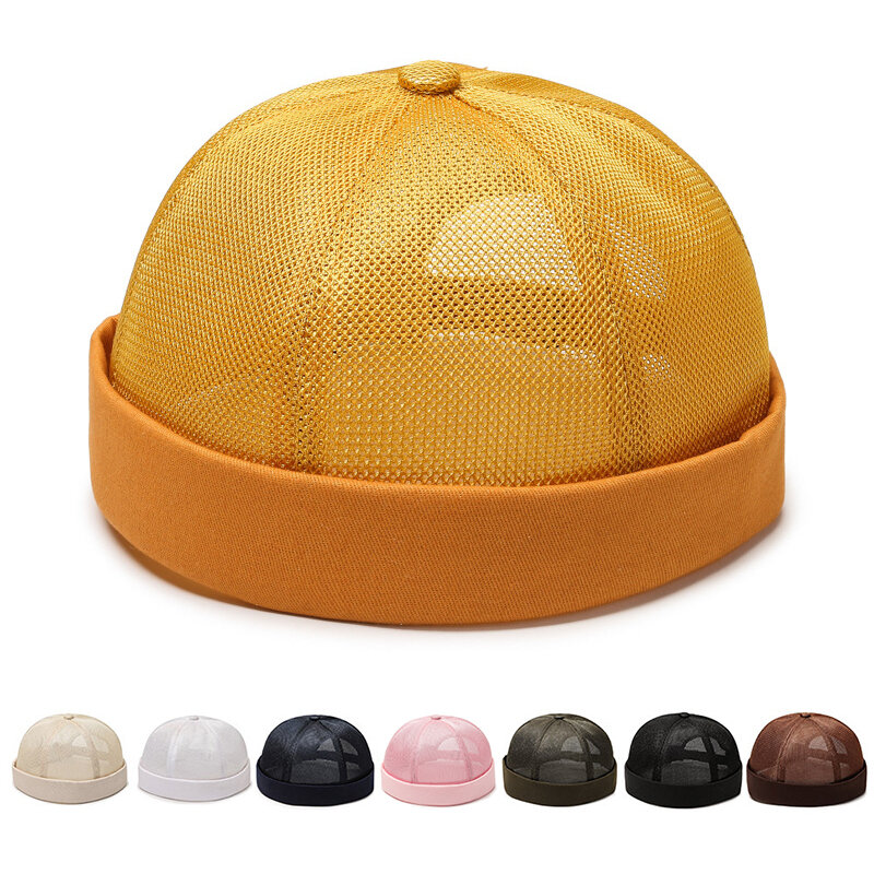 Chapeaux Docker portables en coton sans bord pour hommes, casquette vintage, bonnet polyvalent, chapeaux Hip Hop, rue, été, japonais, INS