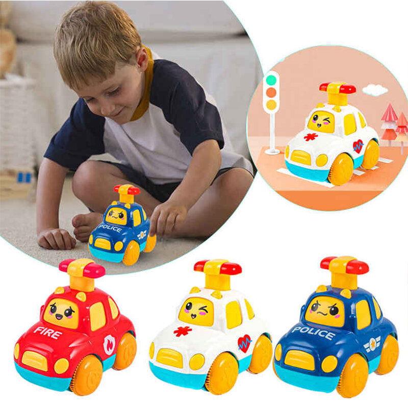 Press and Go Cartoon Truck Toy para crianças, Educacional puxar para trás Carros, Presente do bebê, 1 ano, 2 anos, 3 anos, 12 meses, 18 meses