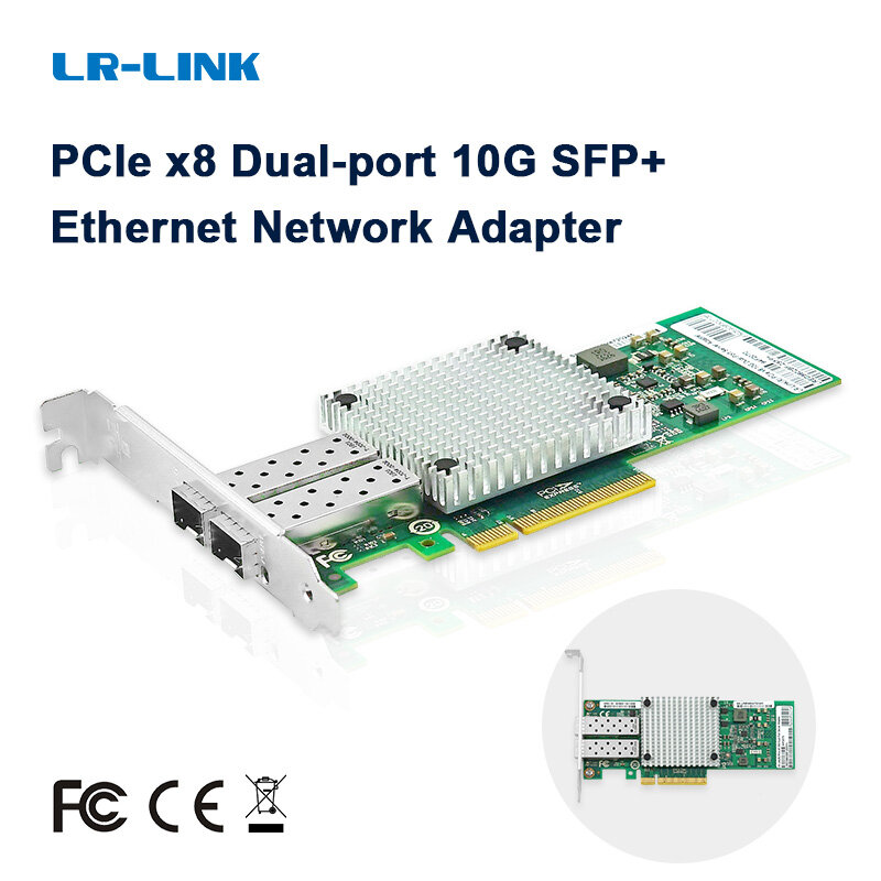 ワイヤレスネットワークカード,デュアルポート,光ファイバ,サーバーアダプター,Intel LR-LINK互換,82599 X520-DA2 9802bf-2sfp 10 go