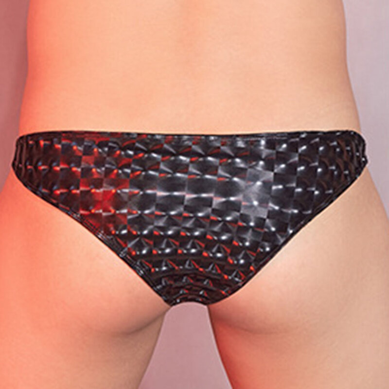 Sexy Herren Puff gedruckt glänzende Slips niedrige Riemen Höschen Unterwäsche Bikini elastische Unterhose erotische Dessous Bade bekleidung