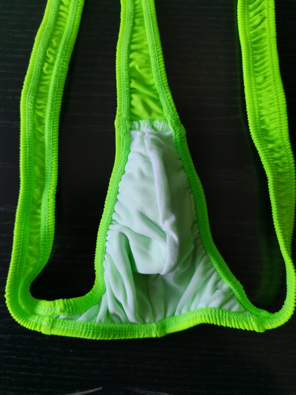 Tanga verde Borat Mankini para hombre, lencería, vestido de lujo, panty