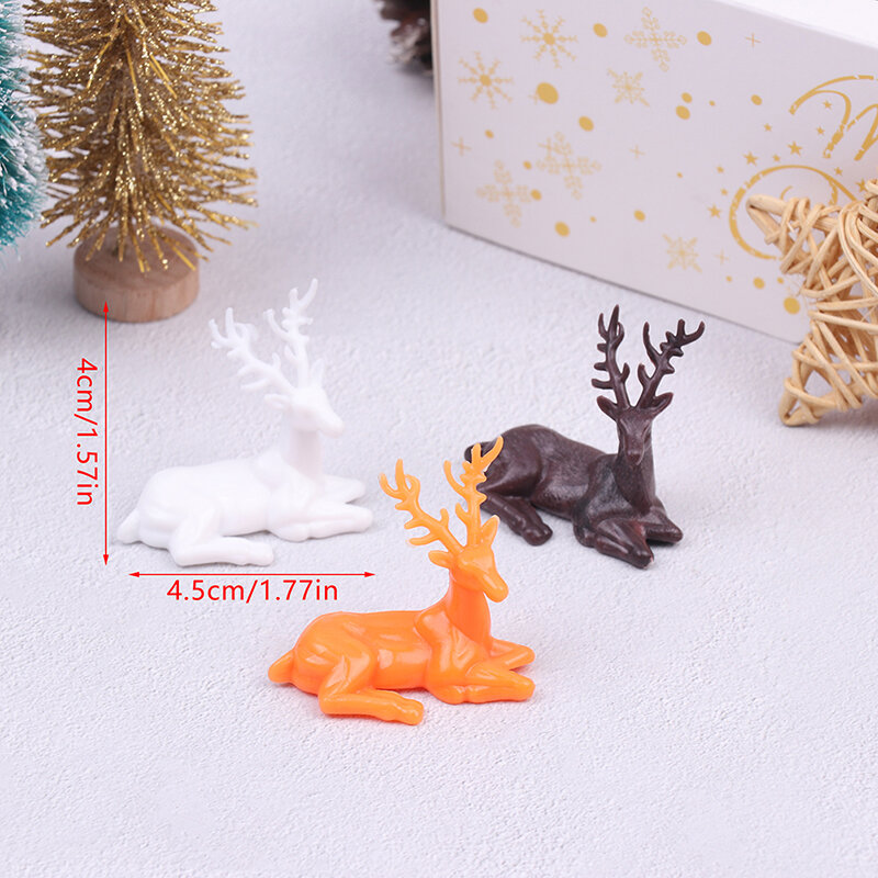 Estatua de ciervo de casa de muñecas en miniatura, adornos de alce de Navidad, accesorios de decoración de casa de muñecas